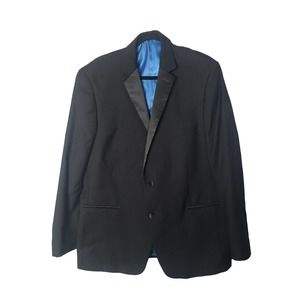 Cardi Black Barcelona Super‎ 150s 2-Buttons Formal Jacket Suit Men's Size 46L